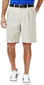 Haggar Mens Cool 18 Pleat Front Expandable Waist Casual Shorts, Original String, 42 US