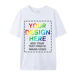 huale POD Custom Your Own Shirts with Photo Text & Logo - Personalized Tee Shirt for Men Women & Kids - Custom Personalized T Shirt White