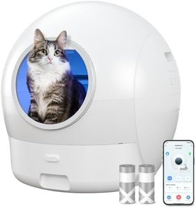 Self Cleaning Cat Litter Box, ZHMZ S2 Automatic Cat Litter Box with Smart APP Control, Non Odor 75L Kitty Litter Box with Double Safety Protection, White