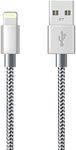 iPhone Charger Cable Lightning Cable [Apple MFi Certified] (Grey) Charging USB Syncing Data Nylon Braided Cord Compatible with iPhone 14/13/12/11 Pro Max/XS MAX/XR/XS/X/8/7/Plus/6S/6/SE/5S (1M)