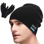 Sminiker Bluetooth Beanie Hat V5.0 Bluetooth Hat Wireless Bluetooth Knit Cap Hands-Free Headphones Beanie Washable Bluetooth Headphone Hat Gift for Women,Men,Teens