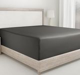 California Design Den Fitted Sheet Queen Deep Pocket, Soft 400 Thread Count 100% Cotton Sateen, No Pop-Off Elastic, Durable Fitted Sheet Only (Queen, Grey)