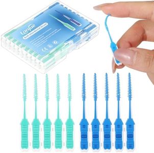lanjue 300 Pcs Interdental Brush Picks for Braces, Soft Dental Cleaning Brushes for Teeth Cleaning Floss Picks Alternative Flexible Bristles for Sensitive Reusable Tooth Cleaners with Travel Case
