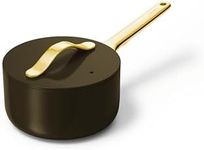 Caraway Nonstick Ceramic Sauce Pan with Lid (1.75 qt) - Non Toxic, PTFE & PFOA Free - Oven Safe & Compatible with All Stovetops (Gas, Electric & Induction) - Black