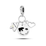 LSxAB Mama Bear and Baby Bear Charm for Mom Compatible with Pandora Charms Bracelets