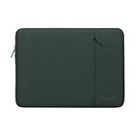 MOSISO Laptop Sleeve Bag Compatible with MacBook Air/Pro, 13-13.3 inch Notebook, Compatible with MacBook Pro 14 inch M3 M2 M1 Chip Pro Max 2024-2021, Polyester Vertical Case with Pocket,Midnight Green