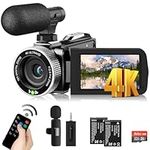 Windancy 4K Video Camera 48MP 60FPS Camcorder for YouTube,FHD1080P Video Vlogging Camera Recorder /18X Digital Zoom /3.0'' 270°Rotation IPS Screen Camera Camcorder,with Remote / 2 Batteries/SD card