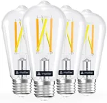 Linkind Matter Smart Light Bulb, ST19 (ST58) Smart Edison Bulbs, 2700K-6500K E26 LED Bulb 8W 60W, 800LM Edison Light Bulb, Work with Alexa, Google Home, Apple Home, SmartThings, 2.4GHz WiFi, 4-Pack