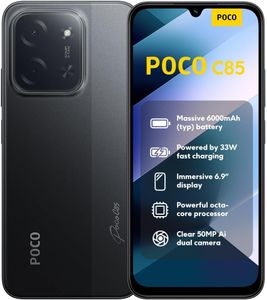 XIAOMI POCO C85 Smartphone 8+256GB, 6.9" 120Hz Display, 50MP Camera, Black