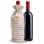 Retirement Gifts for Men, Women - Elegant Wine Bottle Gift Bags - Natural Cotton Bags for Retirement Wine Gifts - Funny Drawstring Bags for Retirement Gifts for Teachers, Employees, Colleagues