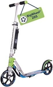 HUDORA Scooter BigWheel 205 - Rodillo de aluminio estable - Patinete urbano ajustable y plegable con soporte - Patín deportivo para niños y adultos hasta 100kg