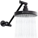 SparkPod Rain Shower Head with Shower Arm Extension - High Pressure Rain - Luxury Modern Look - No Hassle Tool-Less 1-Min Installation (11" Shower Arm Extension, Oil Rubbed Bronze)