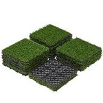 Yaheetech Artificial Grass Turf Indoor Outdoor 27PCS 31 * 31cm Artificial Grass Emulation Plant Dog Trainning Simulation Grass Doormats Dirty Remove Antislip for Garden, Patio, Lawn, Balcony