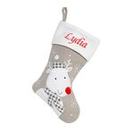 Personalised Embroidered Deluxe Christmas Stocking Luxury Xmas Santa sack (Reindeer)