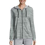 Hanes Women's French Terry Full-Zip Hoodie, Black Space Dye, Medium