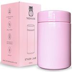 Stash Jar Smell Proof Container (500mL) for Herbs, Spices, Coffee, Teas & More, Double Sealed Air Tight Jar, Thick UV Protection Glass, Smell Proof Herb Storage, x2 Resealable Smell Proof Bags (Pink)