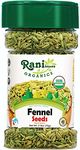 Rani Organic Fennel Seeds (Saunf Sabut) Whole Spice 2.5oz (70g) PET Jar ~ All Natural | Vegan | Gluten Friendly | Non-GMO | Indian Origin | USDA Certified Organic