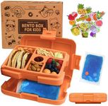 Bento Box for Kids with Hot & Cold Packs for Lunch Box Kids - Microwavable Lunch Containers with Compartments - Kids Bento Lunch Box Containers for Kids for School - Lunchbox Bento Snack Box Container