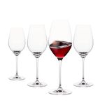 Galateo Crystal Merlot Red Wine Glasses - 16.9 oz (500 ml) - Made in Slovakia - Lead-Free Crystal - One-Piece Pulled Stem Design - Set of 4