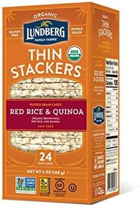 Lundberg Organic Thin Stackers, Red Rice & Quinoa, Salt-Free, Thin Multigrain Rice Cakes, Gluten-Free, Vegan, Healthy Snacks, 6 oz (Pack of 1)