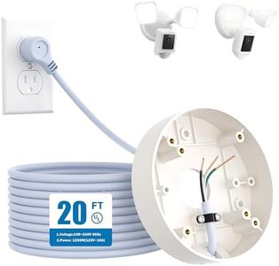 Plug-in Mount for Floodlight Cams Compatible with Ring Floodlight Cam Wired Plus/Pro,WYZE Floodlight Camera v2/Pro,Blink Wired Floodlight Camera,Electrical Box with 20ft/6m Weatherproof Power Cable