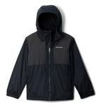 Columbia Youth Boys Rainy Trails II Fleece Lined Jacket, Black/Black Slub, X-Large