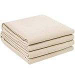 2-Pack Soft Microfiber Flat Sheet, Breathable, Wrinkle, Shrinkage and Fade, Stain Resistant and Hypoallergenic, Machine Washable (Beige, Queen (90" * 102"))