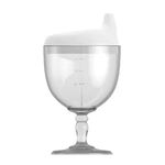 Kisangel Plastic Goblet Cup, Baby Sippy Cup Wine Glass, Beverage Mug Milk Bottle with Lid for Kids Birthday Party or Celebration 150ml