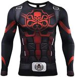 HIMIC E77C Hot Movie Super Hero Quick-Drying ElasticT-Shirt Costume (Large,Skull), Redskull