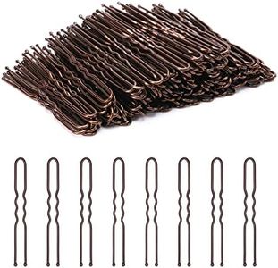 Cehony U Shaped Hair Pins, 200 Count Buns Waved Hair Pins for Updos with Box for Women Lady Girls Bobby Pins French Historical Hair Styling Pins Hair Accessories (Brown, 2.4 Inch)