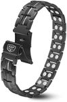 KGP Strength Magnetic Bracelet with Healing Magnets for Men or Women,Magnetic Stainless Steel Bracelet for Arthritis and Joint,Adjustable Magnet Bracelet Jewelry Gift with Sizing Tool (Black Color)