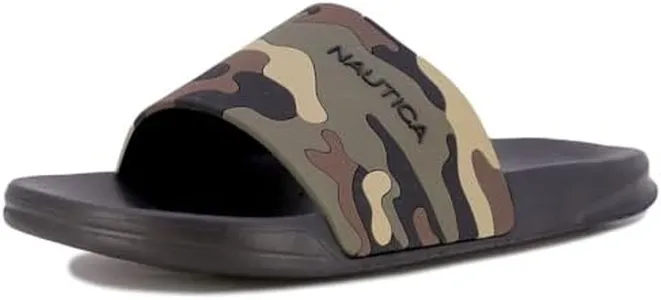 Nautica Men's Athletic Slide Comfort Sandal-Callo-Olive Camo-Size-12