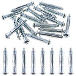 Glarks 30Pcs 5x52MM Heavy Duty Zinc Plated Steel Molly Bolt Hollow Drive Wall Anchor Screws Set for Drywall, Plaster and Tile (M5x52)