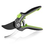 WORKPRO Bypass Pruning Shears, 8" Stainless Steel Gardening Hand Pruner, Professional Garden Trimming Scissors with Sharp SK5 Steel Blades, Ideal Garden Tool, Green