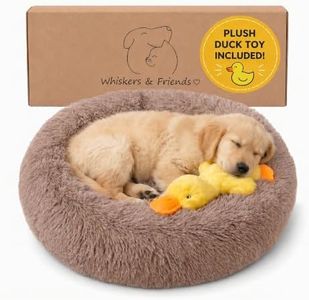 Whiskers & Friends Small Dog Bed Washable, Fluffy Orthopedic Dog Bed Small, Puppy Calming Beds, Large Cat Beds for Indoor Cats - Perfect for Pets Under 25 Pounds - Camel