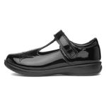 Walkright Celina Kids Black Patent T-Bar Shoe - Size 9 Child UK - Black