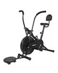 Reach AB-110 BST Air Bike Exercise Cycle with Moving or Stationary Handle | with Back Support Seat & Twister | Adjustable Knob Resistance | Exercise Gym Cycle for Home Workout & Fitness