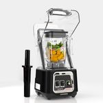 CRANDDI Professional Smoothie Blender, 2200W Commercial Soundproof Quiet blender with Removable Soundproof Shield for Crushing Ice, MilkShakes, Puree, Self-Cleaning, 50oz 110V K80 (Black)