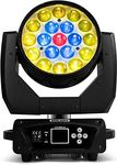 SHEHDS Moving Head Light LED 19x15W RGBW 4in1 Beam/Wash/Zoom Effect Stage Lights Professional DMX Control Sound Activated DJ Lights for Chrismas Disco and Nightclub - 1 Pack