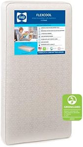 Sealy Baby Flex Cool Breathable Hypoallergenic 2-Stage Dual Firm Waterproof Baby Crib Mattress & Toddler Bed Mattress, Cotton Cover, 204 Premium Coils, Air Quality Certified, Made in USA, 52"x28"