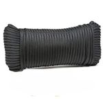 Outdoor Survival 9 Strand Polyester Paracord Parachute Cord Rope Lanyard - (Black, 4mm Diameter 31 m/100ft)