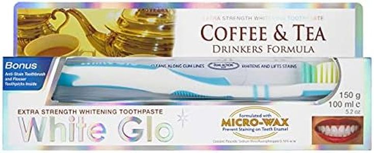 White Glo Coffee & Tea Drinkers Formula Whitening Toothpaste with Whitening Toothbrush 150 g