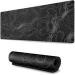 Large Mouse Pad Mat (35x17 in) Extended XXXL Gaming Mouse Pad with Non-Slip Rubber Base, Background Topographic Map Lines Contour Geographic for Gaming Office Laptop Computer Men Women