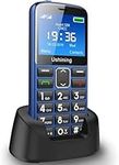 uleway 4G Big Button Mobile Phone for Elderly Easy to Use Basic Mobile Phone SIM Free Unlocked Senior Phone With SOS Emergency Call Button (Blue)