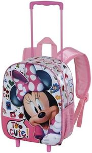 Minnie Mouse Too Cute-Sac à Dos 3D à roulettes Petit, Rose, 26 x 34 cm, Capacité 12,5 L