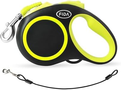 Fida Retractable Dog Lead, 5m/16ft Dog Leads for Large Dogs up to 50KG, Extendable Dog Lead with Green Reflective Ring for Daily Walking