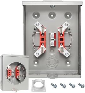 125A, 4 Jaw Electric Meter Box, with Meter Socket Hub, Stable and Reliable Current Transmission, NEMA 3R Enclosure, for Standard Plug-in Meters, Suitable for Overhead/Underground Feed
