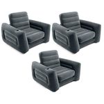 Intex 66551EP Inflatable Pull-Out Sofa Chair Sleeper That Works as a Air Bed Mattress, Twin Sized (3 Pack)