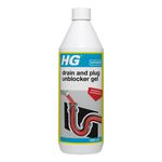 HG Drain & Plug Unblocker Gel, Effective Drain Unblocker, Drain Cleaner & Sink Unblocker, Drain Clog Remover & Toilet Unblocker, Heavy Duty Sink & Plug Hole Treatment - 1 Litre