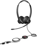 Cyber Acoustics USB-C Headset with AI Noise Cancelation (AC-304C) – AI Microphone Noise Cancelation Eliminates Background Noise in Offices, Homes or Any Environment